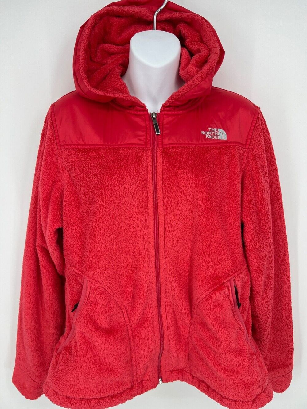 The North Face Womens Oso Pink Fleece Full Zip Hooded Jacket Soft M